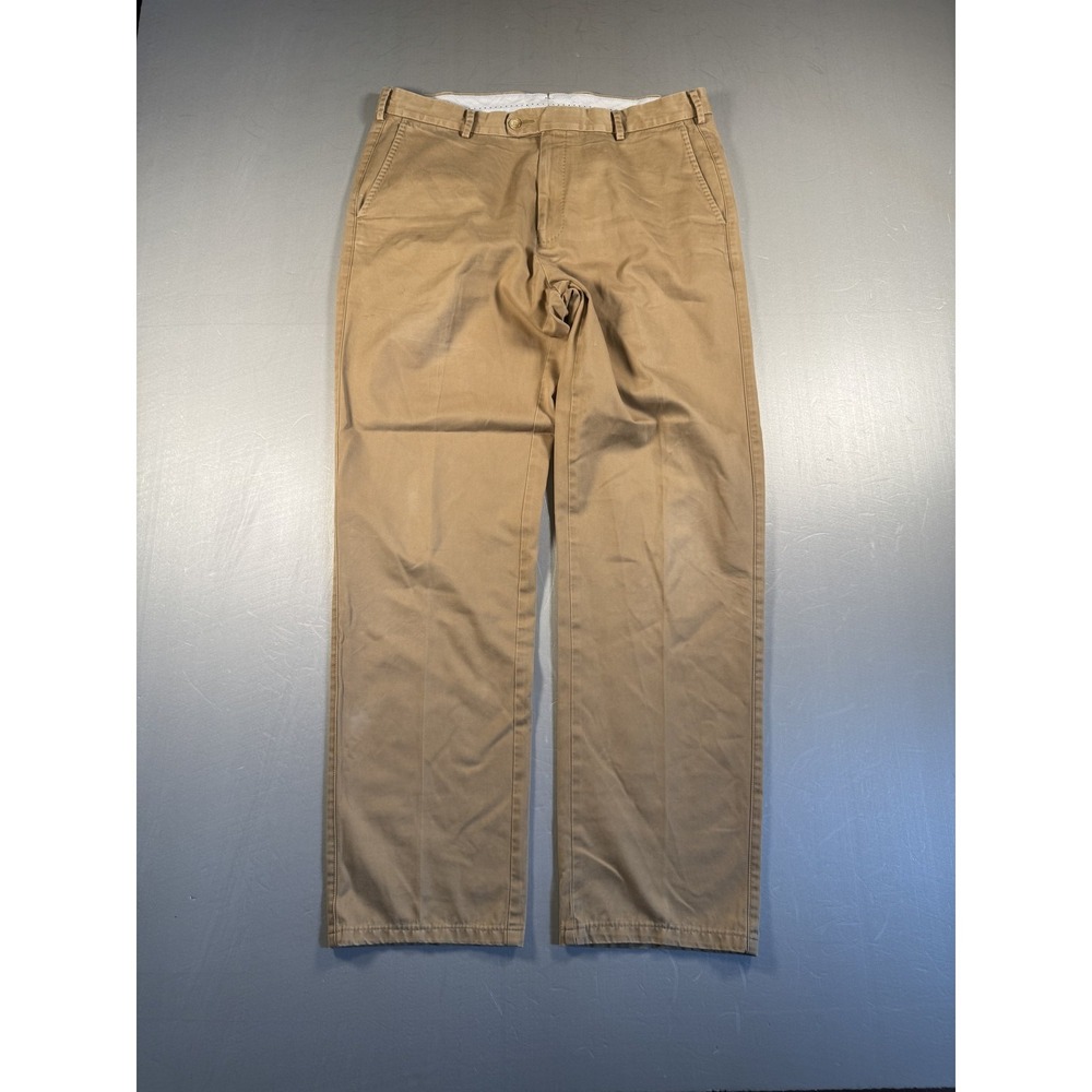 Peter Millar Pants‎ Mens 35 Khaki Tan Classic Chino Pima Cotton Casual Peru